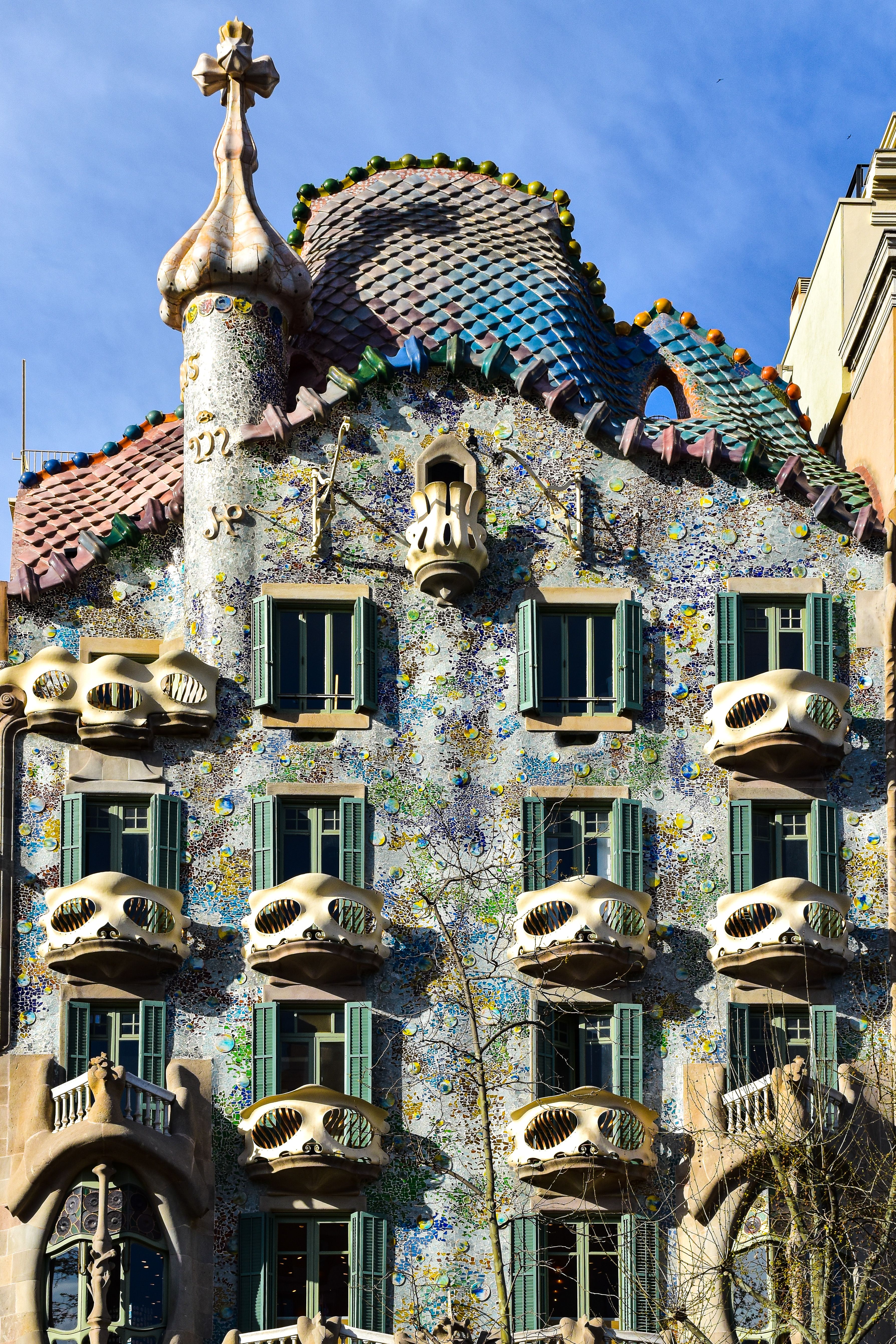Detalle de la fachada de Casa Batlló, Barcelona
