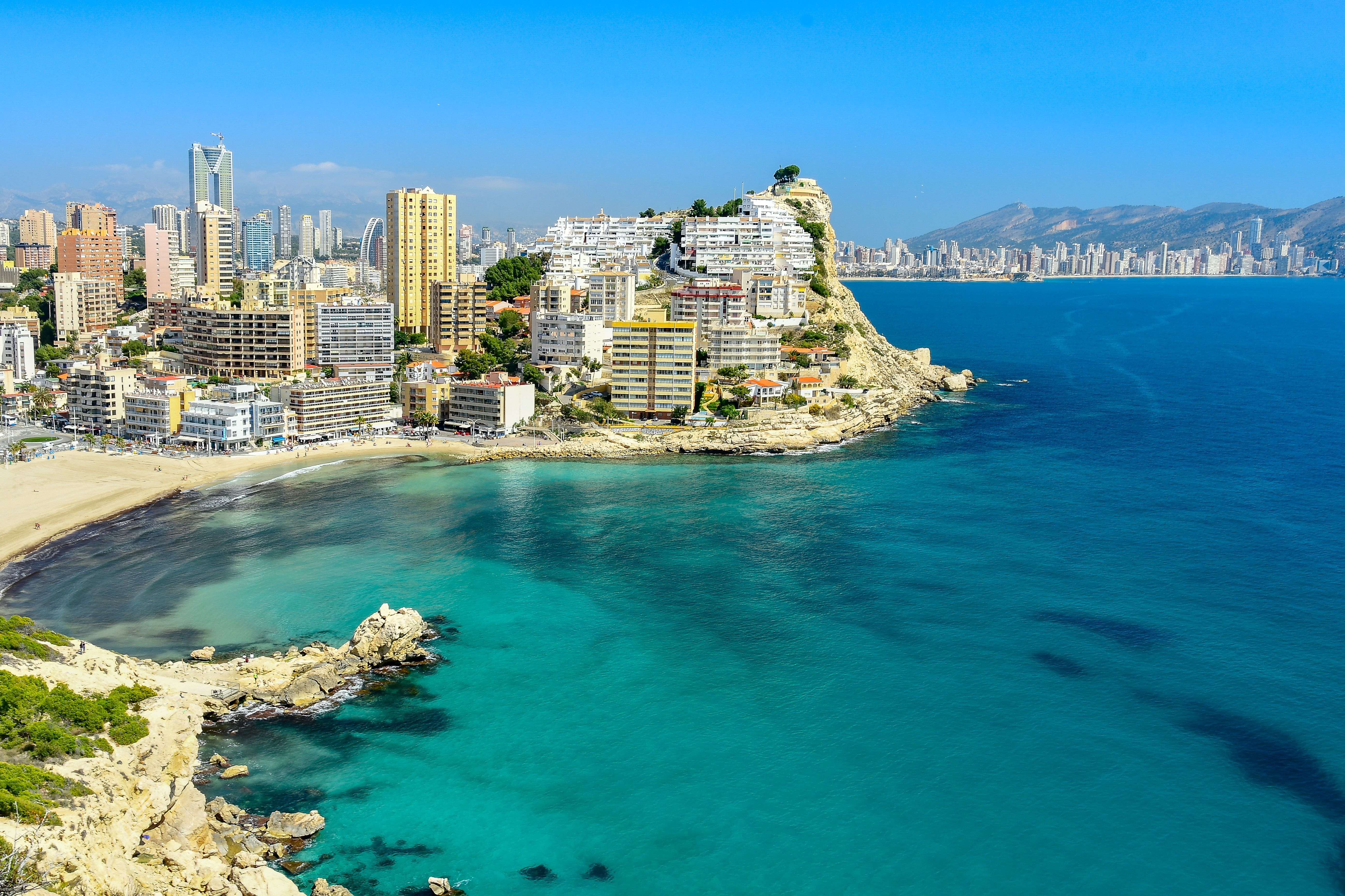 Vista aérea de la costa de Benidorm