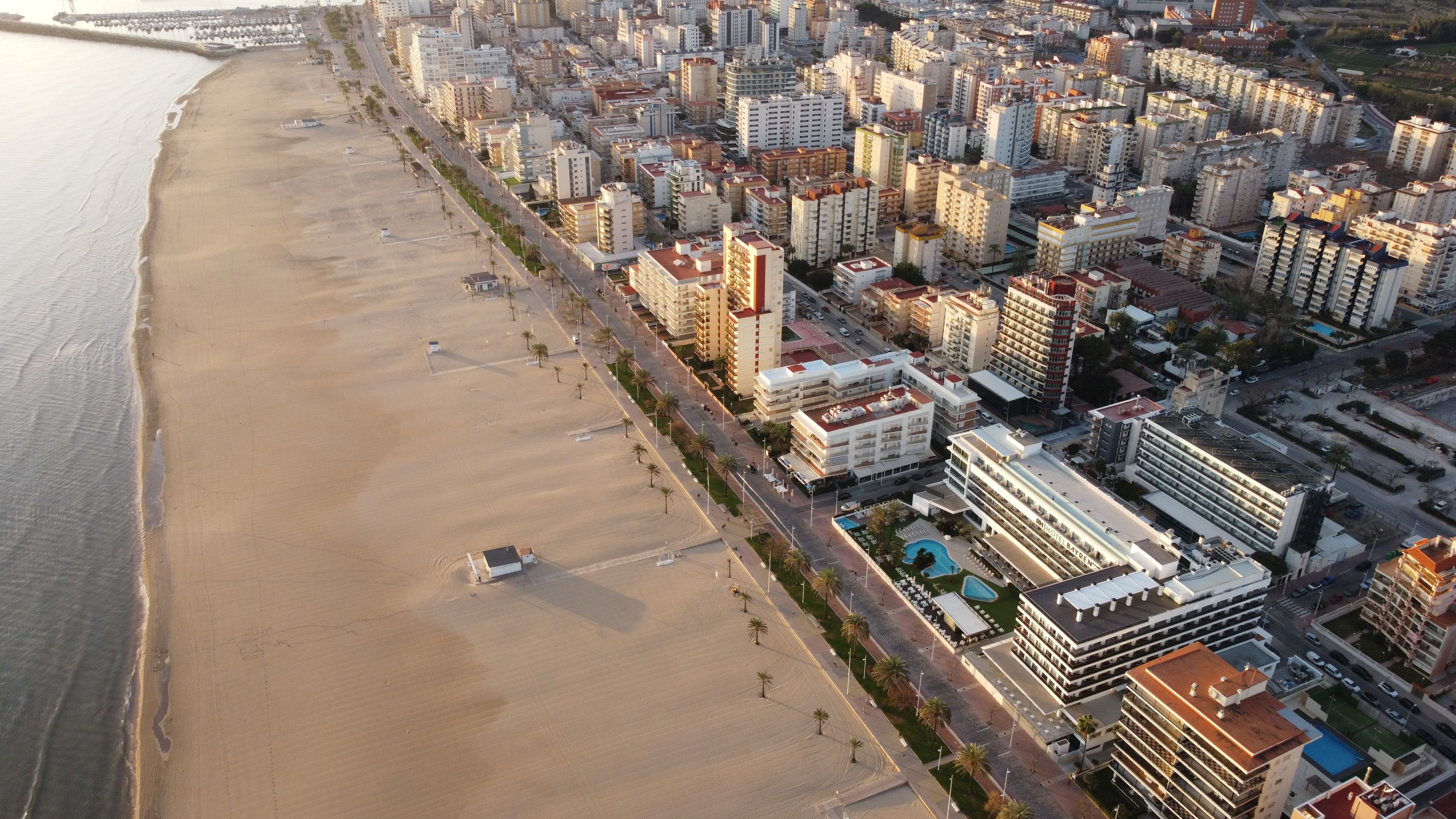 Vista aérea del paseo marítimo, Costa de Valencia